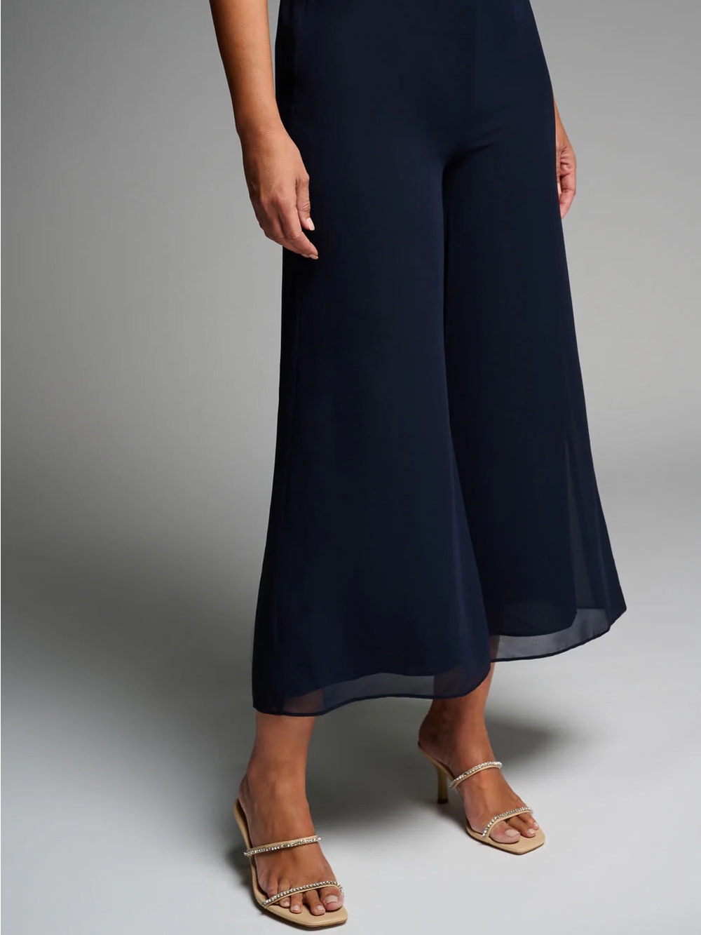 Joseph Ribkoff navy blue wide leg chiffon pants